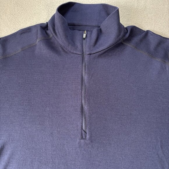 Icebreaker Merino Sweater Mens XL Blue 200 1/4 Zip Pullover Base Layer Techwear - Picture 2 of 16